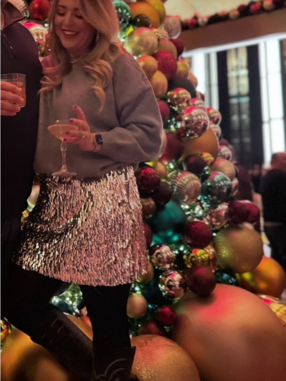 Silver Sequin Mini Dress - Festive Shine